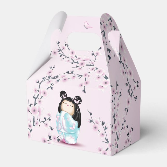 Caixinha De Lembrancinhas Kokeshi Doll Cherry Blossoms (Frente)