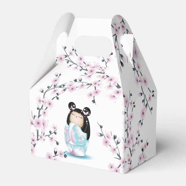 Caixinha De Lembrancinhas Kokeshi Doll Cherry Blossoms (Frente)