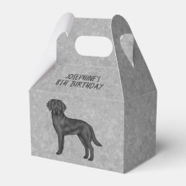 Caixinha De Lembrancinhas Labrador Retriever Preto Personalizado Aniversário