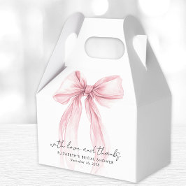 Caixinha De Lembrancinhas Laço de Coquete Cor-de-Rosa Agradecimento de Chá d