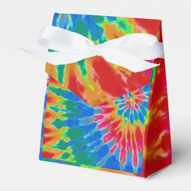 Caixinha De Lembrancinhas Lacre Groovy Spiral Arco-íris Tie Dye (Frente)