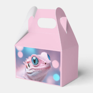 Caixinha De Lembrancinhas Lagarto Rosa Pequenino com Olhos Azuis Grandes