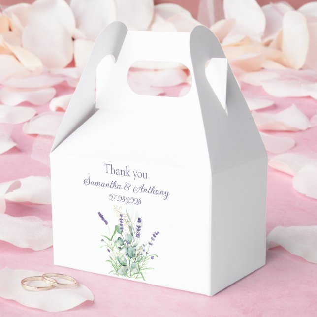 Caixinha De Lembrancinhas Lavanda Eucalyptus Watercolor Herbs Casamento (Casamento)