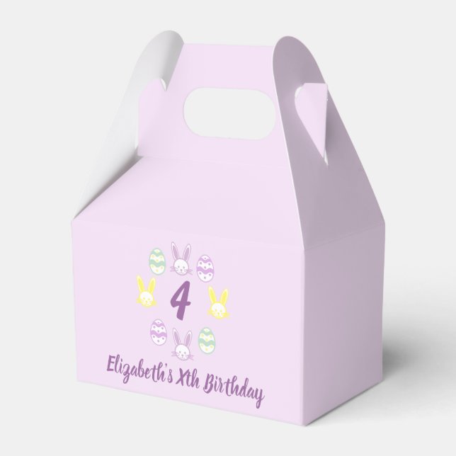 Caixinha De Lembrancinhas Lavanda Páscoa 4º aniversário (Frente)