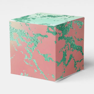 Caixinha De Lembrancinhas Legal Marble Pastel Coral e Ombre Verde adorávei