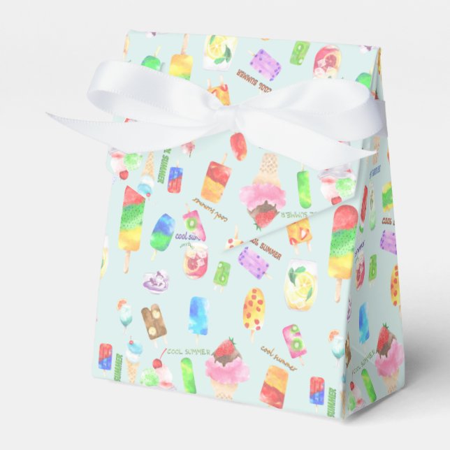 Caixinha De Lembrancinhas legal sorvete de verão, police e bebida gelada (Frente)