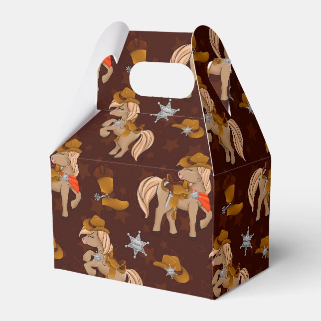 Caixinha De Lembrancinhas legal xerife cowboy com coleira de cavalo (Frente)