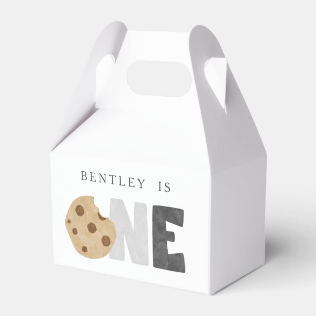 Caixinha De Lembrancinhas Leite e Cookies Primeiro Aniversário (Frente)