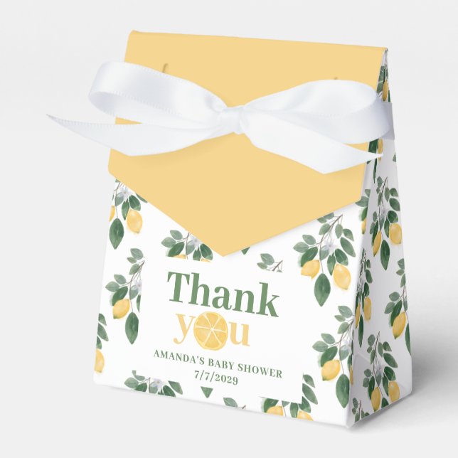 Caixinha De Lembrancinhas Lemon Girl Baby Shower Thank You  (Frente)