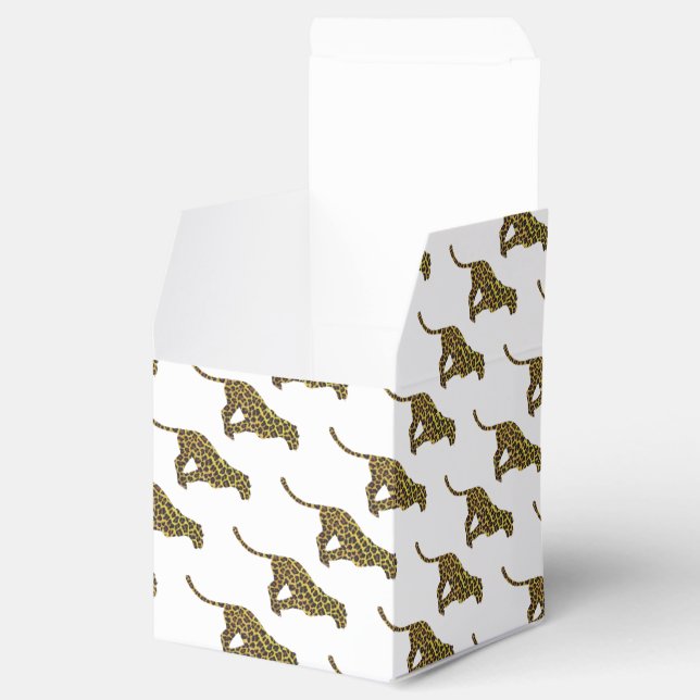 Caixinha De Lembrancinhas Leopard Brown e Yellow Siloette (Aberto)