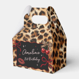 Caixinha De Lembrancinhas Leopard Cheetah Cherry Birthday Favor Box