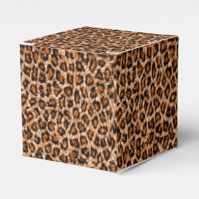 Caixinha De Lembrancinhas Leopard Jaguar Cat Brown fur Pattern-24609 (Frente)