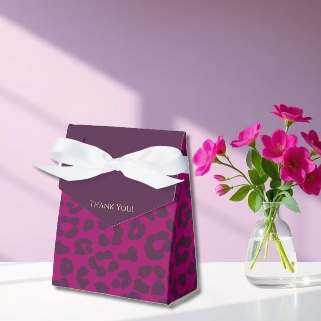 Caixinha De Lembrancinhas Leopard Print-Magenta- (Leopard Print-Magenta- Favor Boxes )