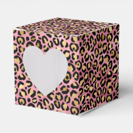 Caixinha De Lembrancinhas Leopard Series Design 15 rosa e Dourada