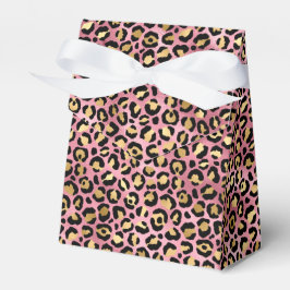 Caixinha De Lembrancinhas Leopard Series Design 15 rosa e Dourada