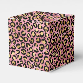 Caixinha De Lembrancinhas Leopard Series Design 15 rosa e Dourada