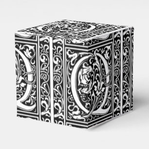 Caixinha De Lembrancinhas Letra Q Monograma Medieval Art Nouveau