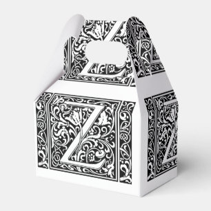 Caixinha De Lembrancinhas Letra Z Monograma Medieval Art Nouveau