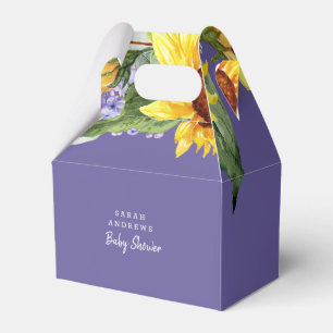 Caixinha De Lembrancinhas Lilac e Chá de fraldas de girassol