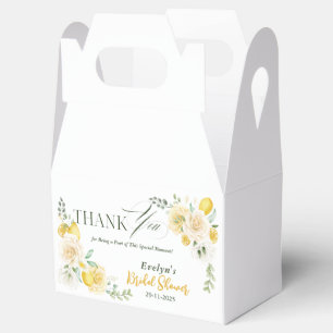 Caixinha De Lembrancinhas limões Eucalipto Rosa Chá de Bebê Obrigada