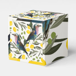 Caixinha De Lembrancinhas Limões, oliveira, ilustração das aves