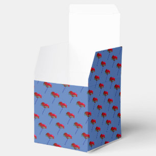 Caixinha De Lembrancinhas Linda flor floral vermelho azul papoula