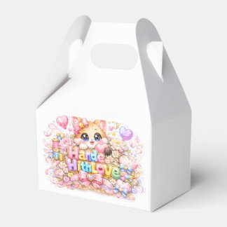Caixinha De Lembrancinhas Lindo Kawaii Feito Com Amor Nome do Gato Pastel Ro