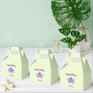 Caixinha De Lembrancinhas Lindo polvo roxo verde