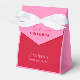 Caixinha De Lembrancinhas Lindo Rosa Vermelho Brilho Aniversário Obrigado
