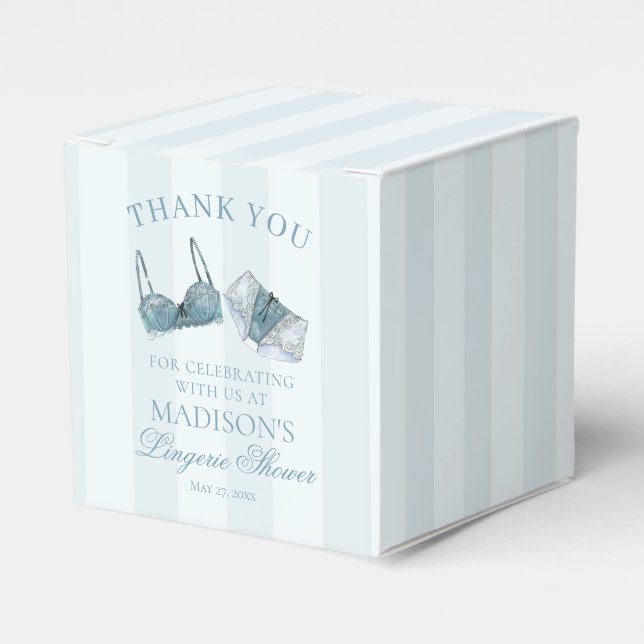 Caixinha De Lembrancinhas Lingerie Azul Algo Azul para Noiva Banho de Sobrem (Frente)