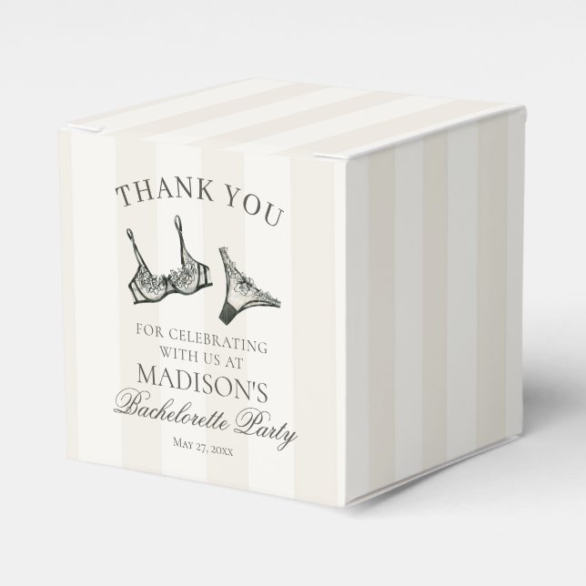 Caixinha De Lembrancinhas Lingerie Preta para Despedida de Solteira Sobremes (Frente)