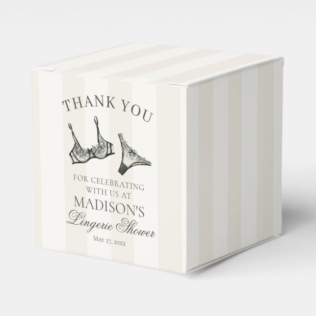 Caixinha De Lembrancinhas Lingerie Preta para Despedida de Solteira Sobremes (Frente)