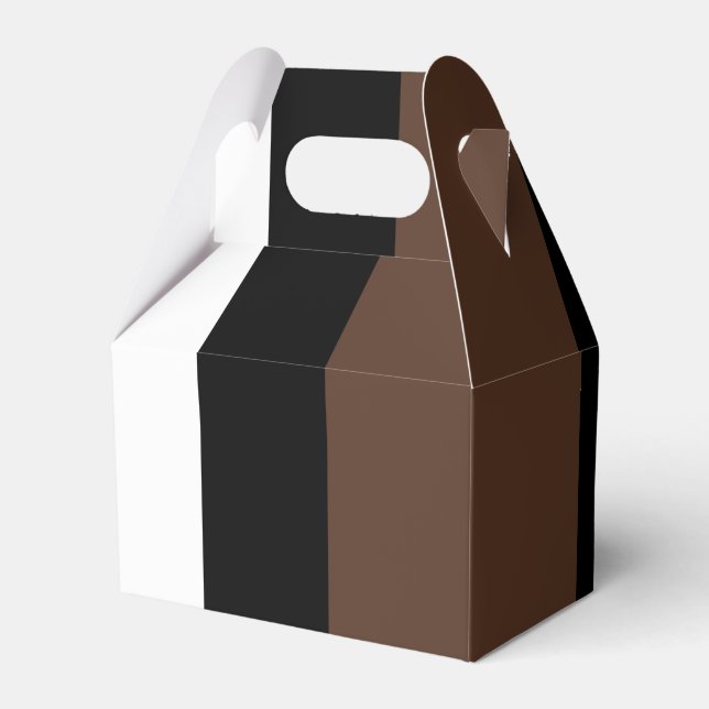 Caixinha De Lembrancinhas Listras castanhas, pretas e brancas (Frente)