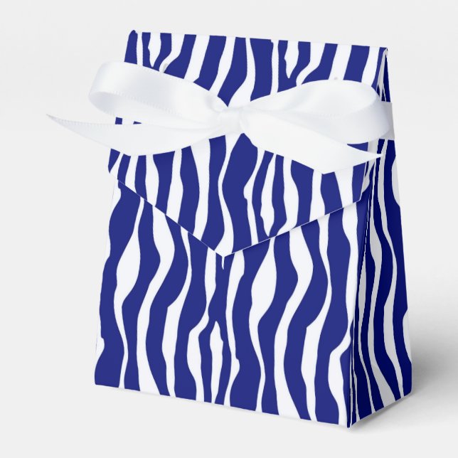 Caixinha De Lembrancinhas Listras-zebra - Azul-cobalto-escuro e branco (Frente)