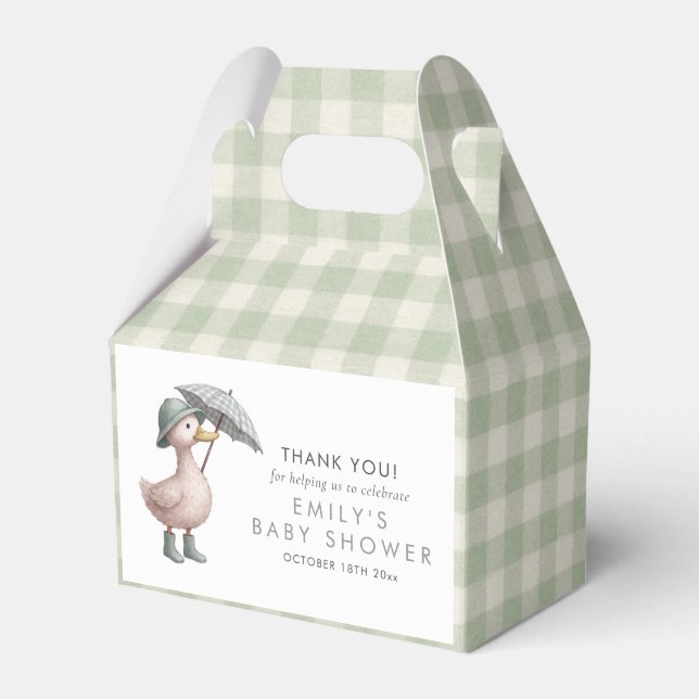 Caixinha De Lembrancinhas Little Duckling Baby Shower Guest Thank You (Frente)