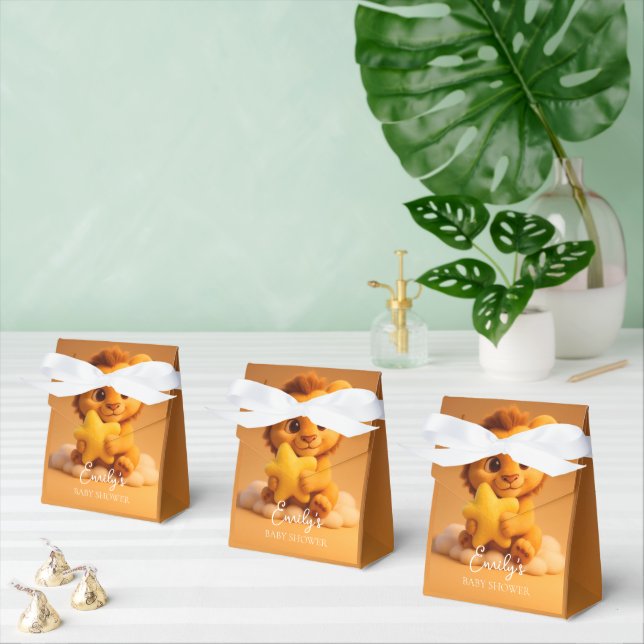 Caixinha De Lembrancinhas Little Lion & Star - Baby Shower Favor Box (Múltiplo)
