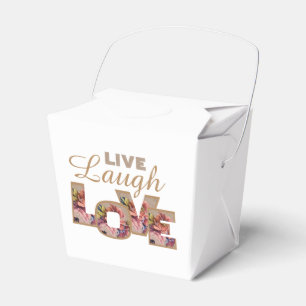 Caixinha De Lembrancinhas Live, Laugh, Love Rustic Floral Letters