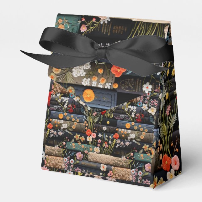 Caixinha De Lembrancinhas Livros E Flores Selvagens (Frente)