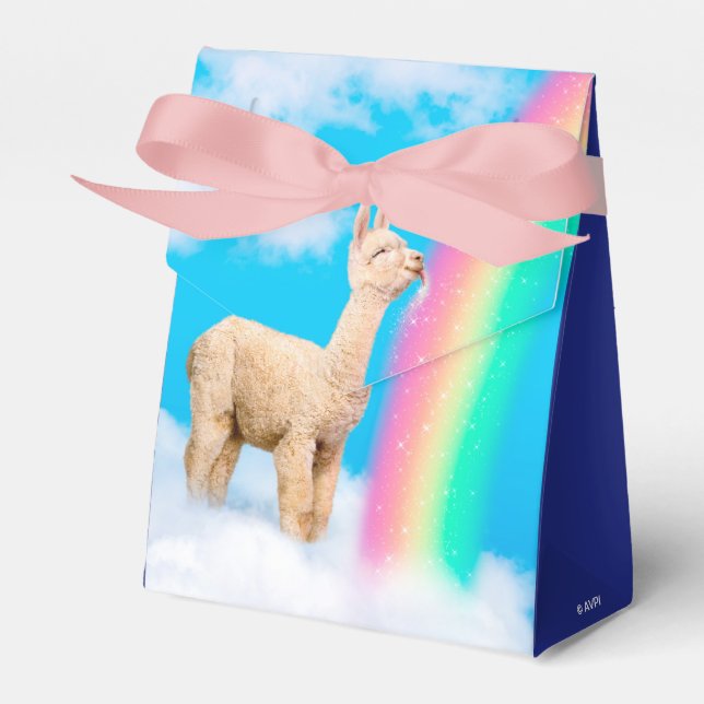 Caixinha De Lembrancinhas Llama Licking Rainbow (Frente)