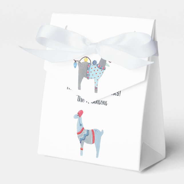 Caixinha De Lembrancinhas Llama temeu Ugly Sweater Festa de Natal (Frente)