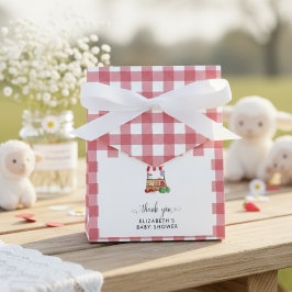 Caixinha De Lembrancinhas Locally Grown Baby Shower Red Gingham Thank you