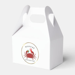 Caixinha De Lembrancinhas logotipo de restaurante de frutos do mar caranguej