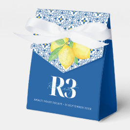 Caixinha De Lembrancinhas Logotipo do Azulejo mediterrânico dos limões com a