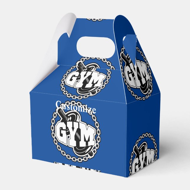 Caixinha De Lembrancinhas Logotipo Gym Barbell Thunder_Cove (Frente)