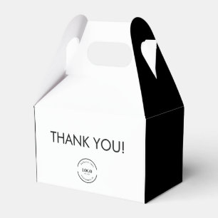 Caixinha De Lembrancinhas Logotipo Personalizado simples Preto branco Obriga