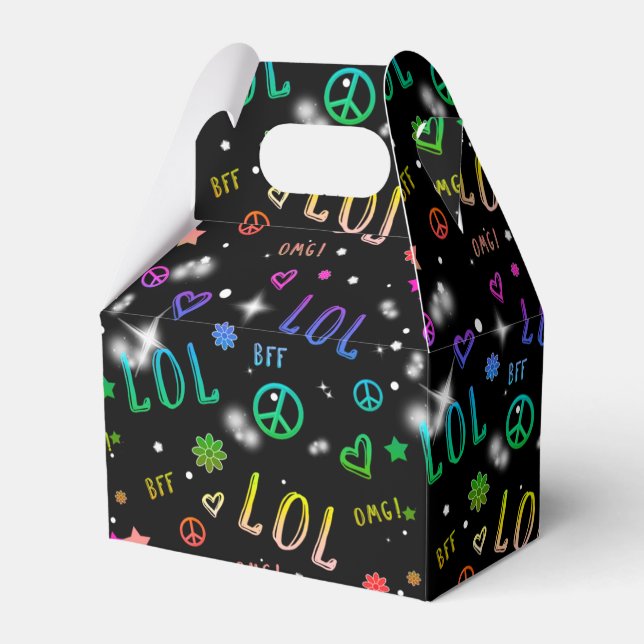 Caixinha De Lembrancinhas LOL Rainbow Sparkle Boxes de Festa de aniversário (Frente)