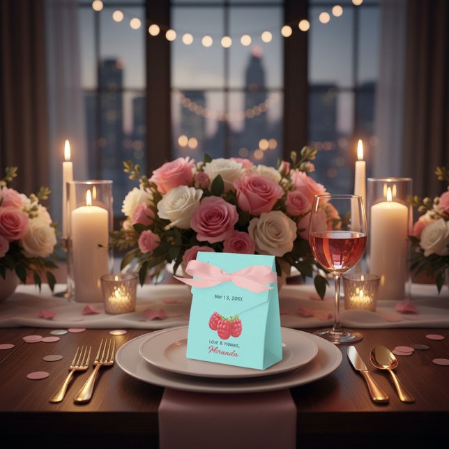 Caixinha De Lembrancinhas Love and Thanks Raspberry Custom  (Criador carregado)