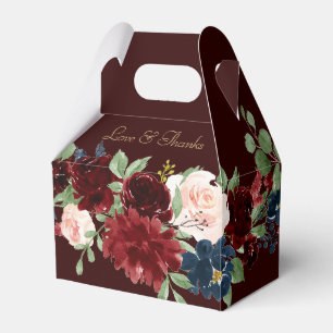 Caixinha De Lembrancinhas Love Bloom Borgonha Elegante Marsala Garland