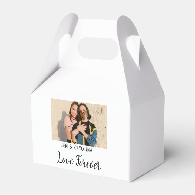 Caixinha De Lembrancinhas Love Forever LGbtq casal orgulho adicionar nome de (Frente)