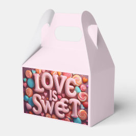 Caixinha De Lembrancinhas Love Is Sweet Valentine Wedding Typography